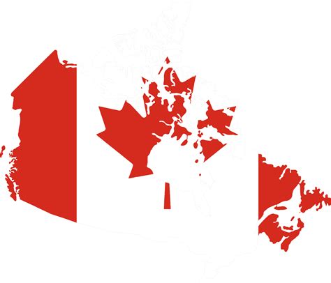 Canada flag on map on transparent background 19641257 PNG