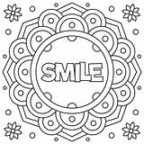 Smile Coloring Page Vector Illustration Stock  sketch template