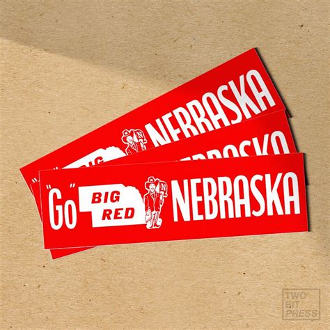 Go Big Red Nebraska Bumper Sticker Football Vintage Style - Etsy