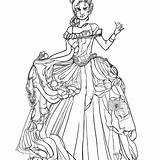 Fantasy Fashion Ball Gown Coloring Page · Creative Fabrica sketch template