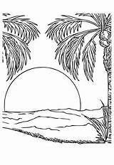 Printable Sunset Coloring Pages sketch template