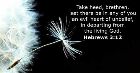 Hebrews 3:12 - Bible verse (KJV) - DailyVerses.net