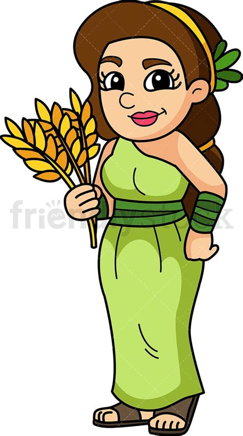 Demeter Goddess Cartoon Vector Clipart - FriendlyStock