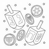 Premium Vector  Hanukkah dreidel And Coins coloring Page For Kids sketch template