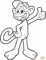 Cute Cartoon Monkey coloring page  Free Printable Coloring Pages sketch template
