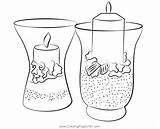 Fancy Candle Coloring Page For Kids  Free Diwali Printable sketch template