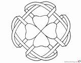 Celtic Knot Coloring Pages Four Leaf Clover  Free Printable sketch template