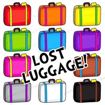 Tourist and Suitcase Clip Art | Luggage Clipart by Dancing Crayon Designs