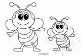 Printable Happy Honey Bees  Coloring Page sketch template