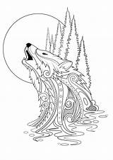 Howling Wolves Coloring Pages sketch template