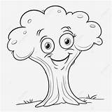 Coloring Pages Of A Happy Tree Outline Sketch Drawing Vector Dry  sketch template