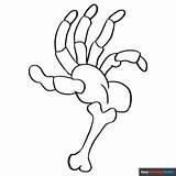Skeleton Hand Coloring Page  Easy Drawing Guides sketch template
