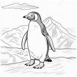 Adelie Penguin Coloring Page Outline For Children S Fun Stock  sketch template