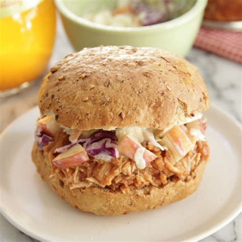 Pulled Chicken Sandwiches with Apple Slaw - Eat. Drink. Love.