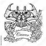 Cancer Zodiac Sign Coloring Pages sketch template