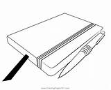 Notebook With Pencil Coloring Page For Kids  Free Back To School sketch template