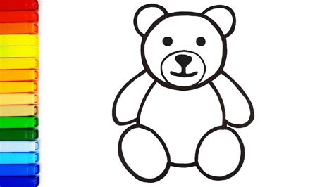 How to Draw Teddy Bear Toy Easy | Simple Drawing Ideas and Coloring Pages for Kids - YouTube