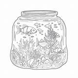 Fish Tank Coloring Page  Pages Mimi Panda sketch template
