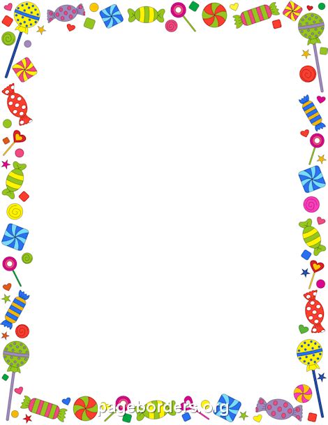 Candy Border: Clip Art, Page Border, and Vector Graphics