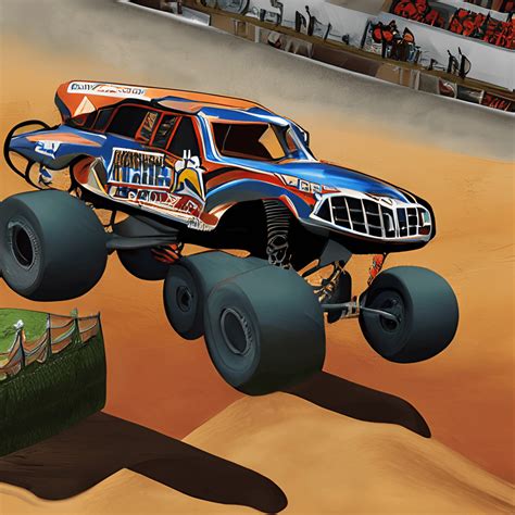 Monster Truck in Dirt Race Track · Creative Fabrica