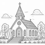 Coloring Pages Of A Church Fun And Educational Activity sketch template
