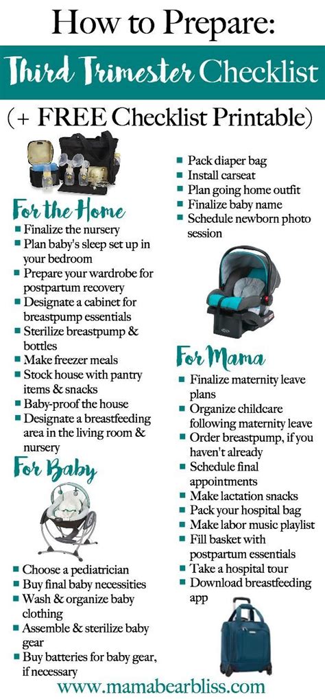 Third Trimester Checklist | How to Prepare (+ FREE Checklist Printable ...