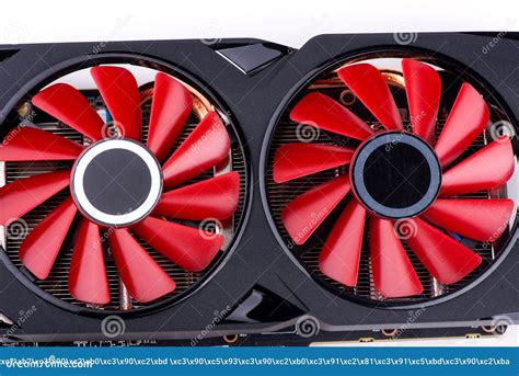 Video Card Close Up. Computer Graphics Card. Video Card Cooling Stock Photo - Image of card ...