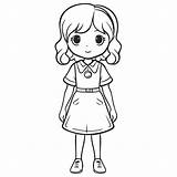 School Girl Coloring Page sketch template