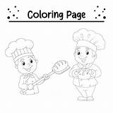 Premium Vector  Happy chef coloring Page For Kids sketch template