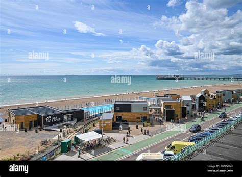 The Sea Lanes outdoor swimming pool complex on Brighton seafront , Sussex , England , UK Stock ...