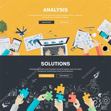 Flat design illustration concepts for business analysis, strategy and planning, finance ...