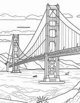 Golden Gate Bridge In San Francisco coloring Page  Download Print Or sketch template