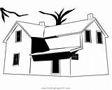 Scary Old House Coloring Page For Kids  Free Haunted Houses Printable sketch template