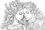 Premium Photo  Happy Couple Simple Coloring Page Black Thick Line Art Two sketch template