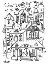 Haunted House Free Printable coloring Page  Download Print Or Color sketch template