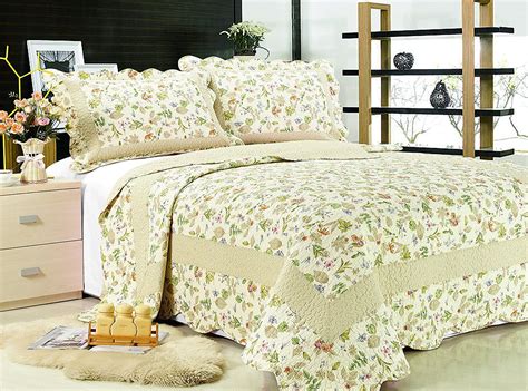 Bedding FLOWERS PRINTED REVERSIBLE BEDSPREAD QUILTED SET 3 PCS QUEEN SIZE Quilts, Bedspreads ...