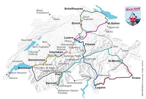 Grand Train Tour of Switzerland map | Switzerland tour, Train tour ...