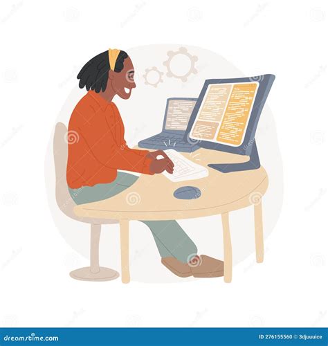 Coding Isolated Cartoon Vector Illustration. Stock Vector ...