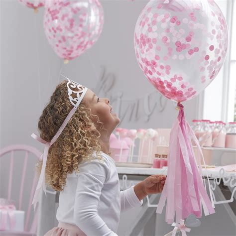 PINK CONFETTI BALLOONS - 5PCS - Pergamos