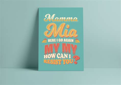 Lyrics Poster Design (Mamma Mia) on Behance