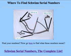 Vintage Schwinn Bicycle Serial Numbers - printjordan