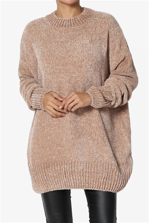 TheMogan Long Sleeve Round Neck Super Soft Oversized Rib Knit Pullover ...