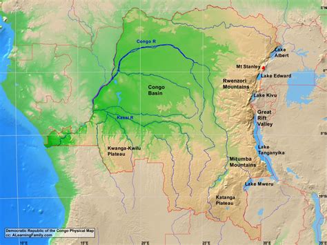 Congo Physical Map