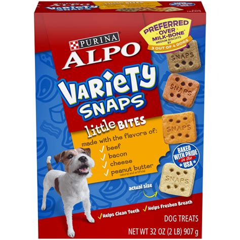 ALPO Variety Snaps Little Bites With Beef, Bacon, Cheese & Peanut Butter Flavors Dog Treats - 32 ...