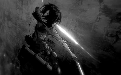 HD wallpaper: Anime, Attack On Titan, Black & White, Mikasa Ackerman ...