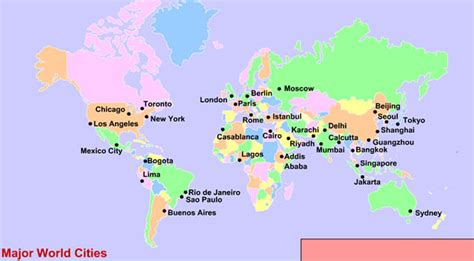 Map Of The World With All Cities - Gretna Hildegaard