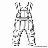 Overalls Coloring Printable Pages sketch template