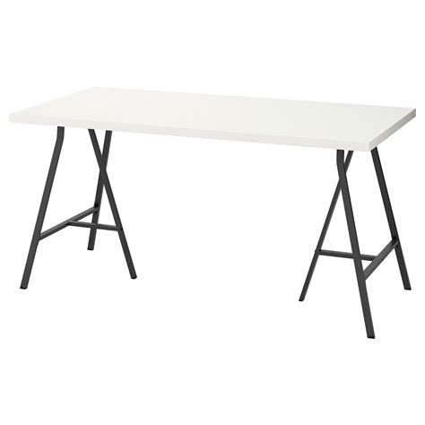 IKEA - LINNMON / LERBERG, Table, white, grey, Board-on-frame is a strong and lightweight ...