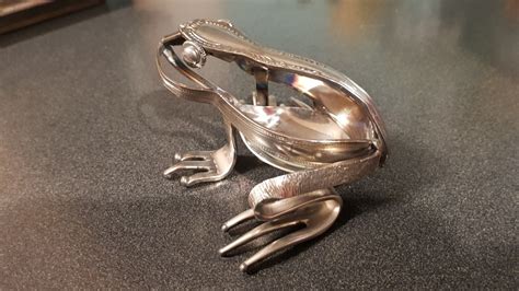 Stainless steel Frog made from recycled spoons and forks. Welding Art ...