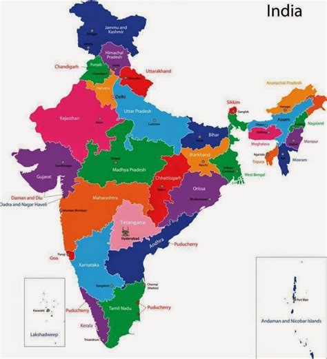 India map with states - Map of India with states (Southern Asia - Asia)